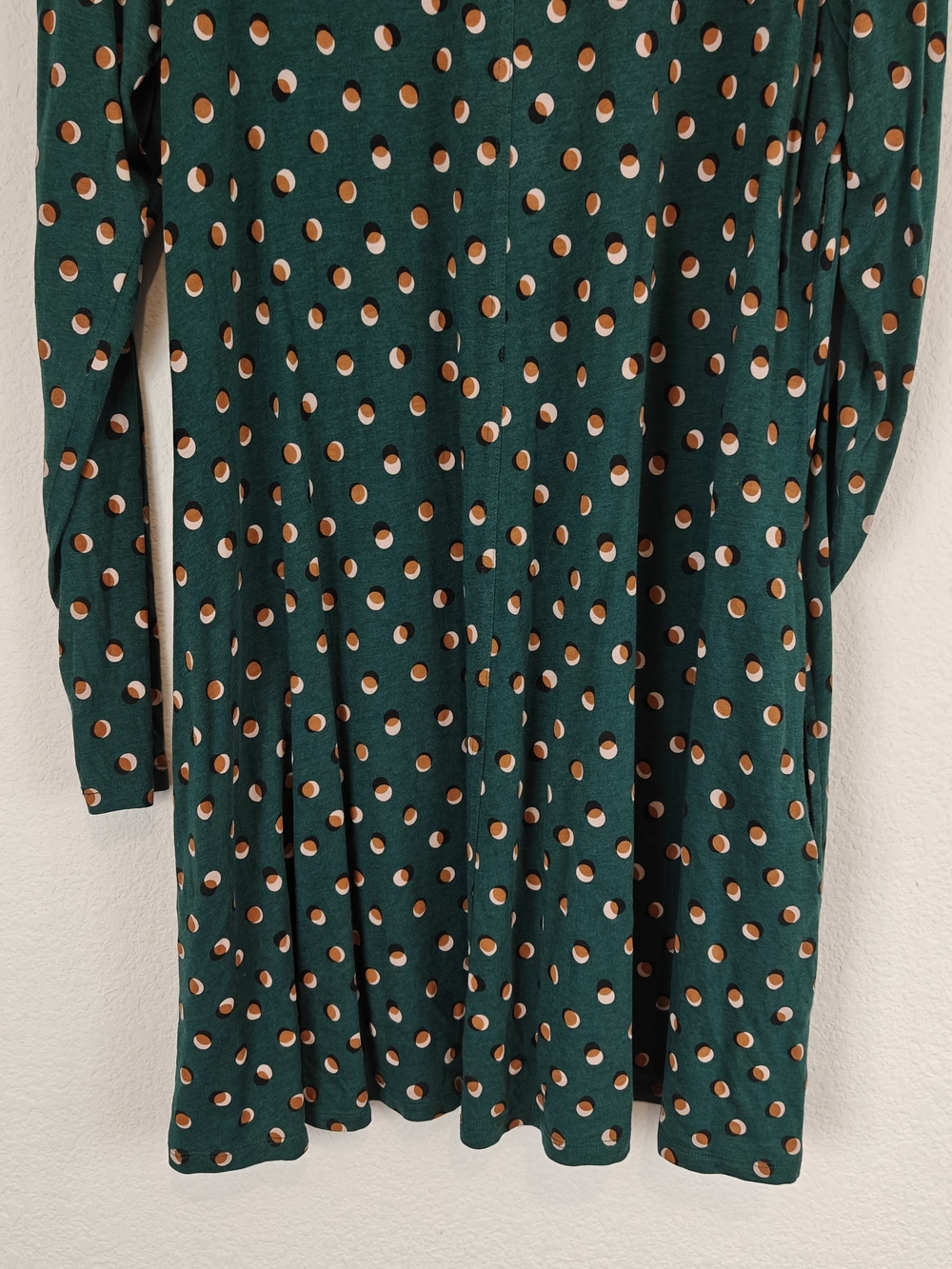 Boden Forest Green Polka Dot Swing Tunic Dress | Tencel Cotton Blend Pockets 12R - Picture 10 of 12